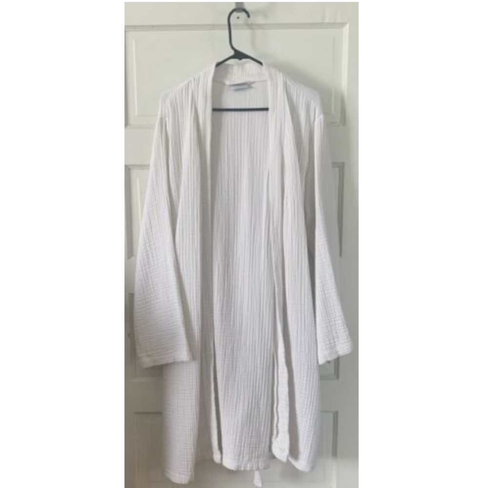 Parachute Cloud Cotton 4 Ply Gauze Robe In White Size L Large EUC